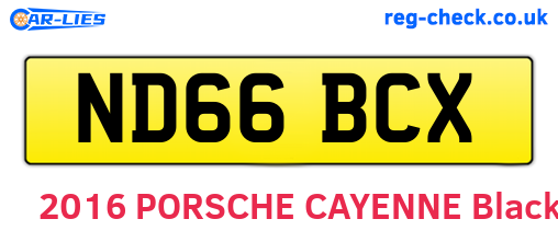 ND66BCX are the vehicle registration plates.