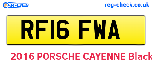 RF16FWA are the vehicle registration plates.