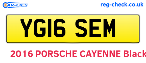 YG16SEM are the vehicle registration plates.