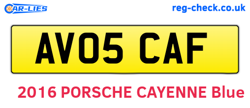 AV05CAF are the vehicle registration plates.