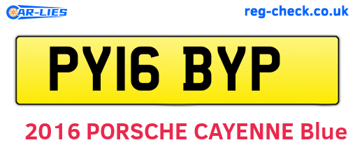 PY16BYP are the vehicle registration plates.