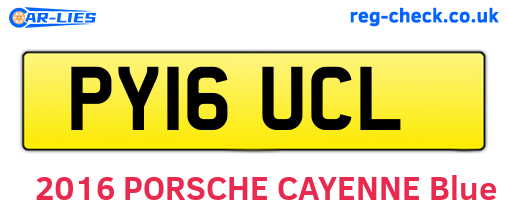 PY16UCL are the vehicle registration plates.