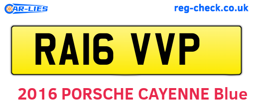 RA16VVP are the vehicle registration plates.