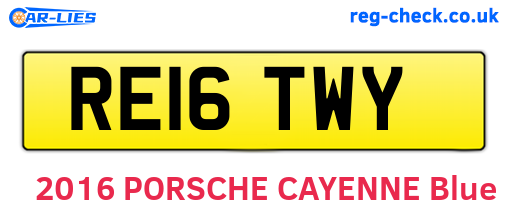 RE16TWY are the vehicle registration plates.