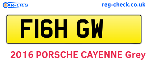 F16HGW are the vehicle registration plates.
