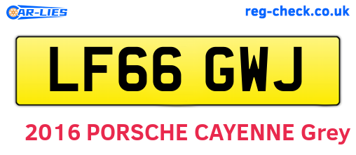 LF66GWJ are the vehicle registration plates.