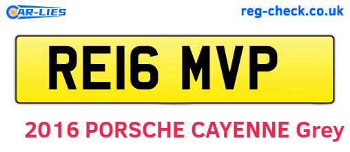 RE16MVP are the vehicle registration plates.