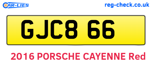GJC866 are the vehicle registration plates.