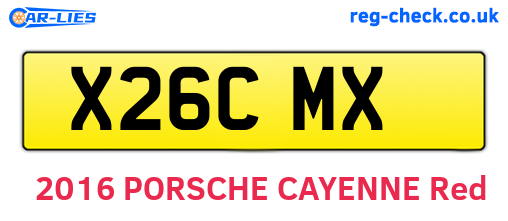 X26CMX are the vehicle registration plates.