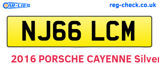 NJ66LCM are the vehicle registration plates.