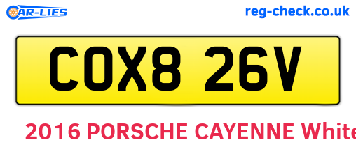 COX826V are the vehicle registration plates.