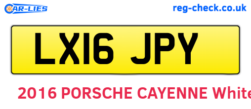 LX16JPY are the vehicle registration plates.