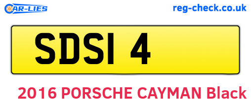SDS14 are the vehicle registration plates.