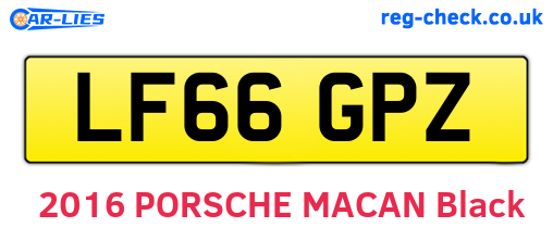 LF66GPZ are the vehicle registration plates.