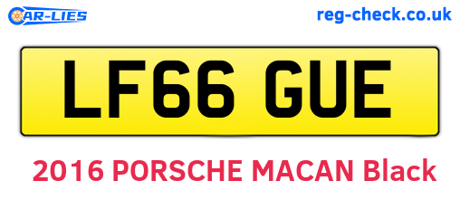 LF66GUE are the vehicle registration plates.