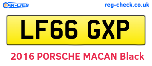 LF66GXP are the vehicle registration plates.