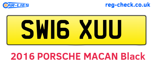 SW16XUU are the vehicle registration plates.