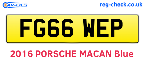 FG66WEP are the vehicle registration plates.