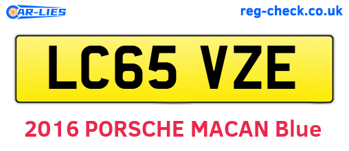LC65VZE are the vehicle registration plates.