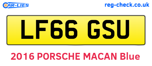 LF66GSU are the vehicle registration plates.