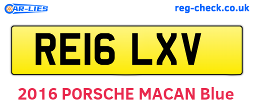 RE16LXV are the vehicle registration plates.
