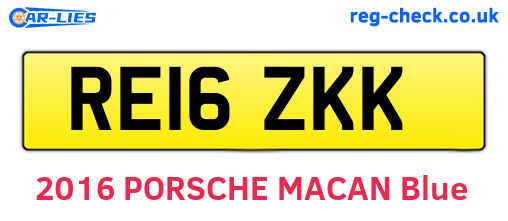 RE16ZKK are the vehicle registration plates.