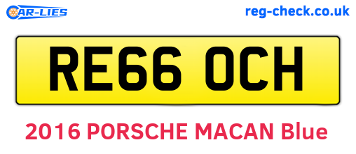 RE66OCH are the vehicle registration plates.