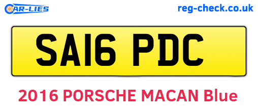 SA16PDC are the vehicle registration plates.