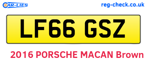 LF66GSZ are the vehicle registration plates.