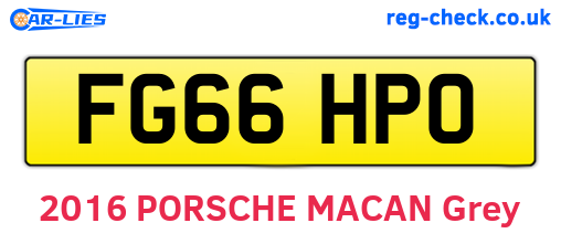 FG66HPO are the vehicle registration plates.