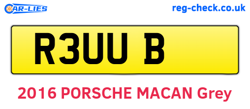 R3UUB are the vehicle registration plates.
