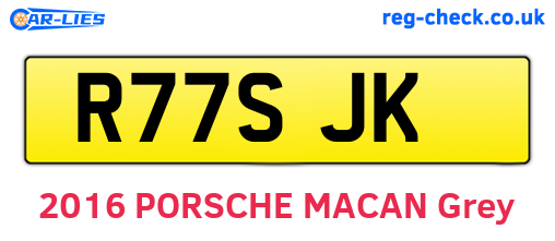 R77SJK are the vehicle registration plates.