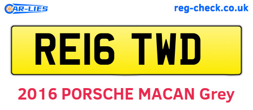 RE16TWD are the vehicle registration plates.
