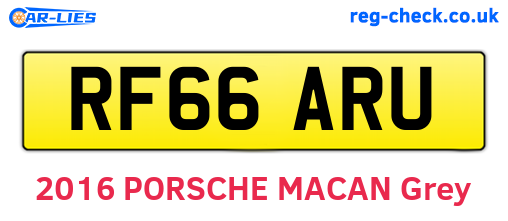 RF66ARU are the vehicle registration plates.