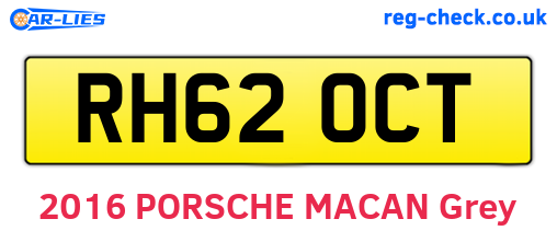 RH62OCT are the vehicle registration plates.