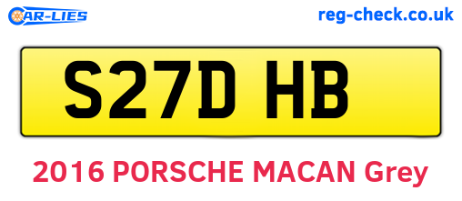 S27DHB are the vehicle registration plates.