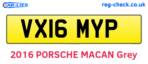 VX16MYP are the vehicle registration plates.
