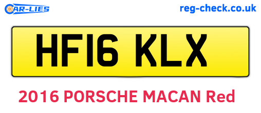HF16KLX are the vehicle registration plates.