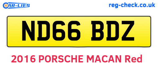 ND66BDZ are the vehicle registration plates.