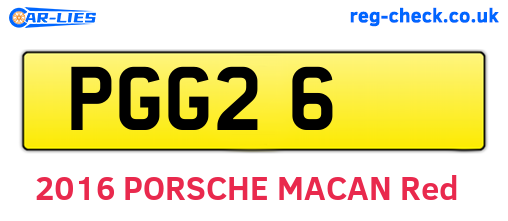 PGG26 are the vehicle registration plates.