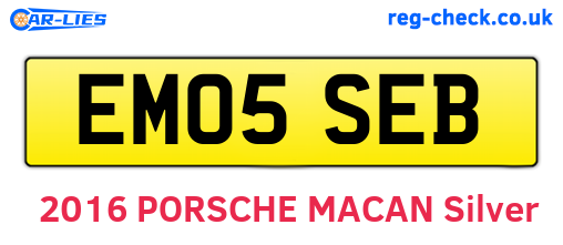 EM05SEB are the vehicle registration plates.