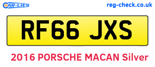 RF66JXS are the vehicle registration plates.