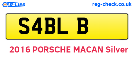 S4BLB are the vehicle registration plates.