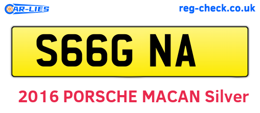 S66GNA are the vehicle registration plates.
