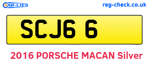 SCJ66 are the vehicle registration plates.