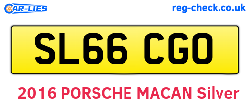 SL66CGO are the vehicle registration plates.