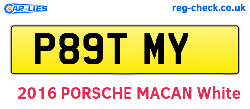 P89TMY are the vehicle registration plates.