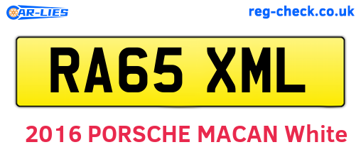 RA65XML are the vehicle registration plates.