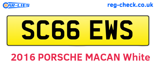 SC66EWS are the vehicle registration plates.