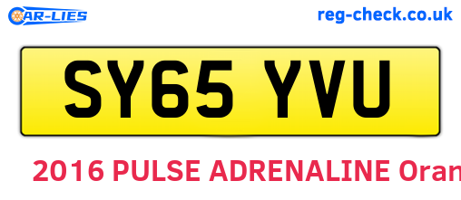SY65YVU are the vehicle registration plates.